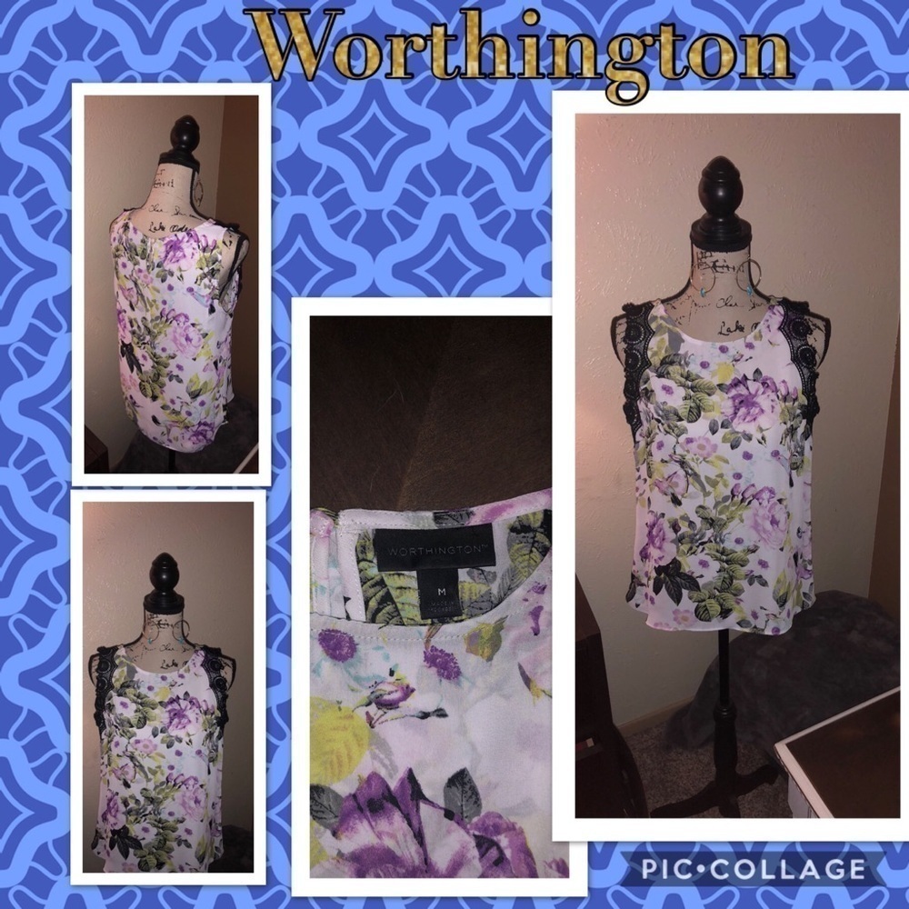 Worthington lovely flowery top. Size M.‎
